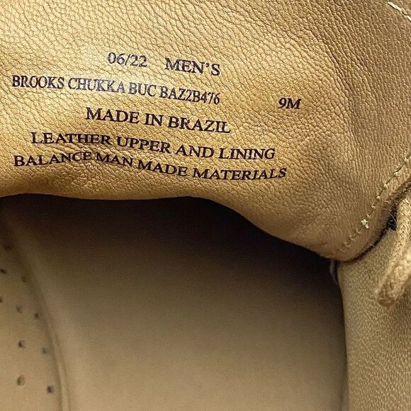 Mens Brooks Tan Suede Chukka Buck Men’s Size 9 Medium Pre-Owned - Picture 7 of 11